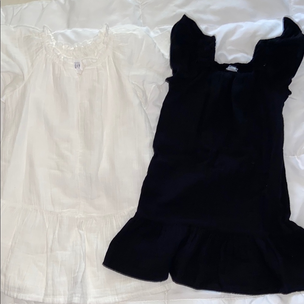 Gap Girls Linen Summer Dresses Black White Size 5T New